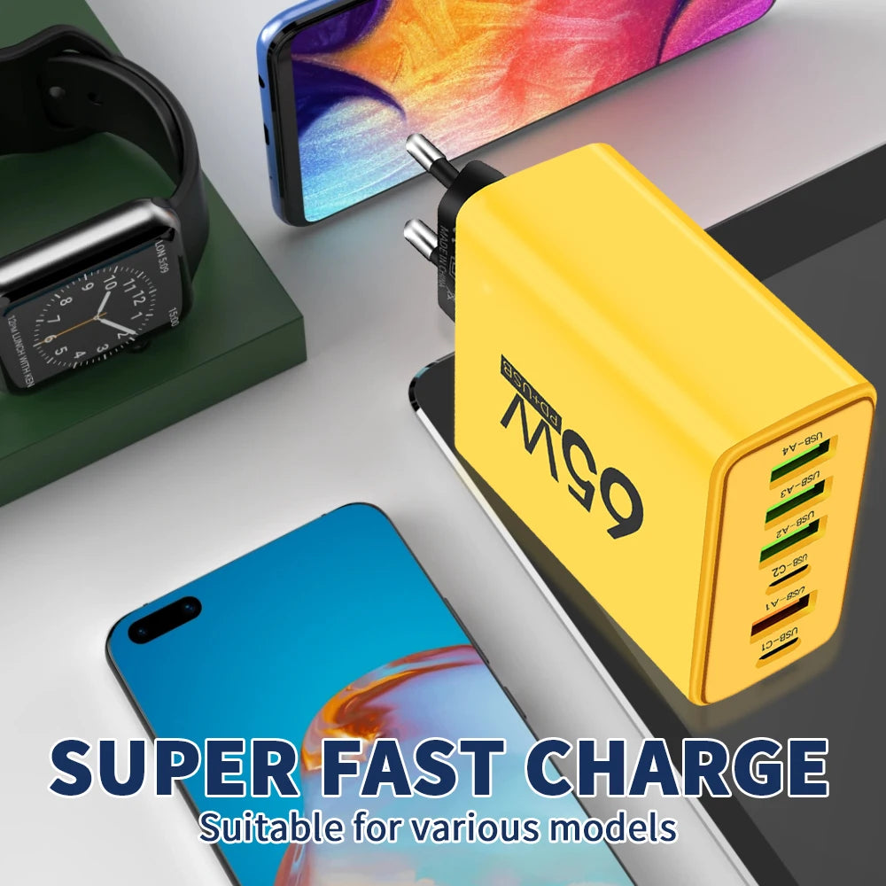 Cabezal de 65W con 4 conexiones USB