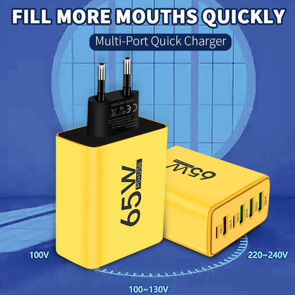 Cabezal de 65W con 4 conexiones USB