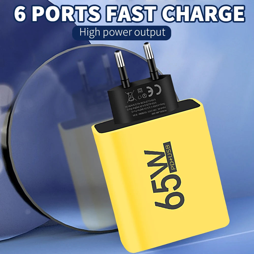 Cabezal de 65W con 4 conexiones USB
