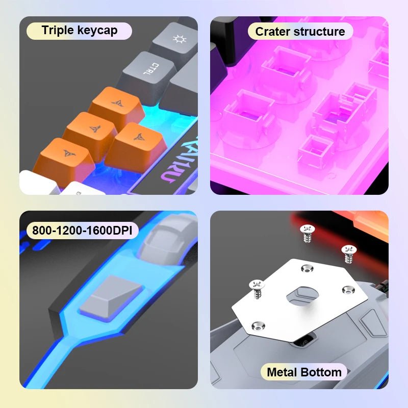 Teclado Raihu con 3 combinaciones de color - ayc
